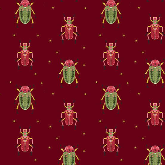 Bird Humbug by Andover Fabrics Humbug Maroon