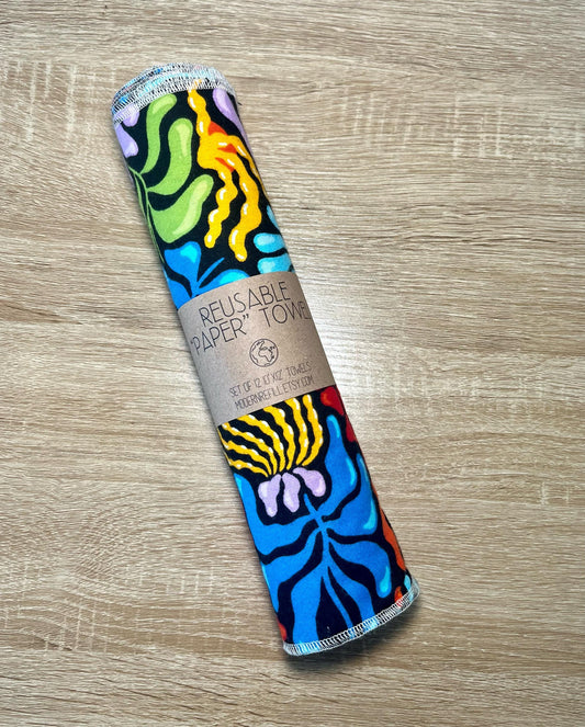 Bright Floral Reusable Paper Towels | Sustainable Kitchen Towels