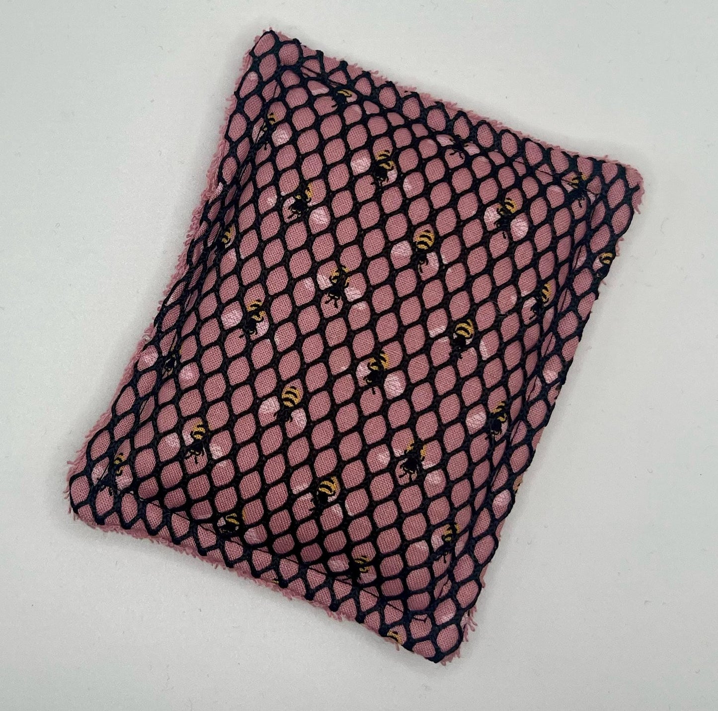 Bees on Pink Washable Sponge | Sustainable Dish Sponge