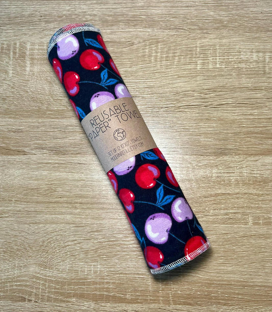 Cherry Reusable Paper Towels | Sustainable Kitchen Towels