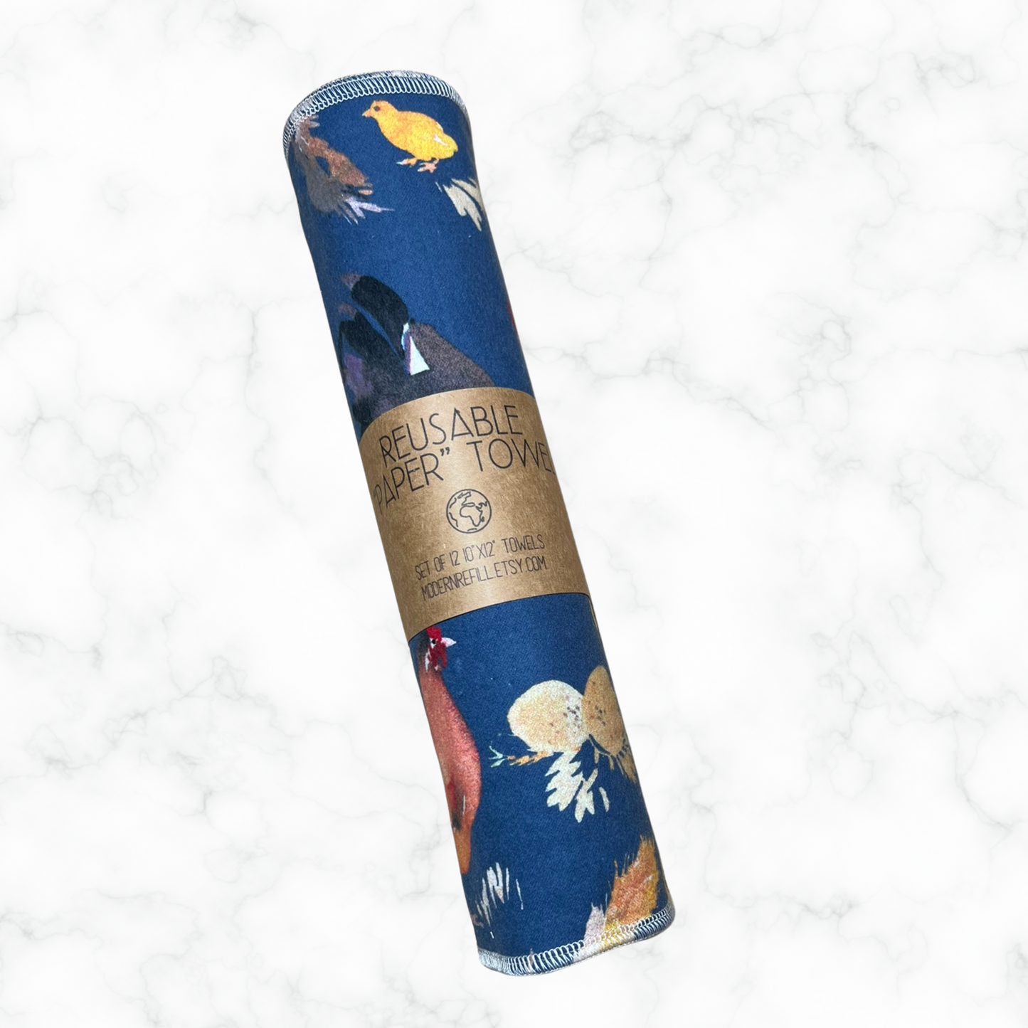 Reusable Paper Towels - Blue Chickens