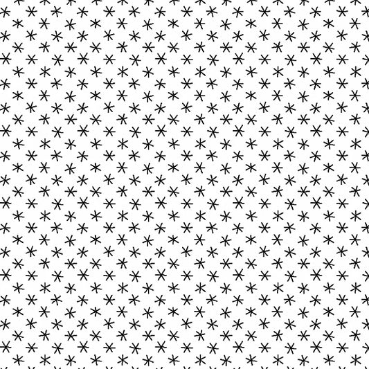 Century Black on White by Andover Fabrics Big Asterisks Black on White