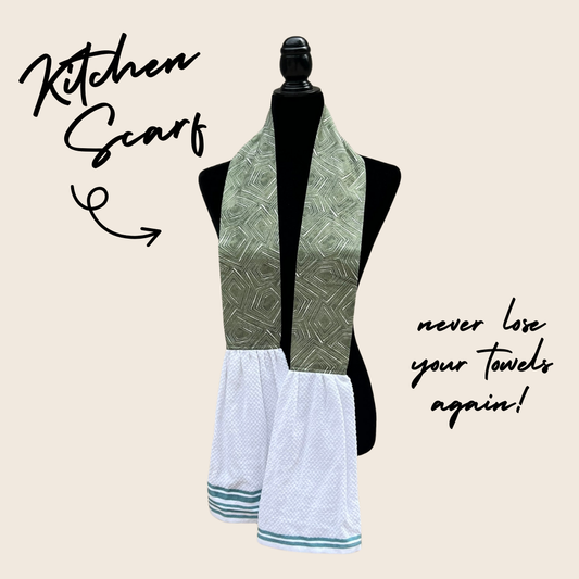Green Geometric Kitchen Scarf