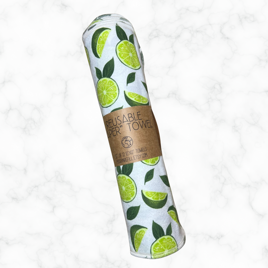 Reusable Paper Towels - Limes