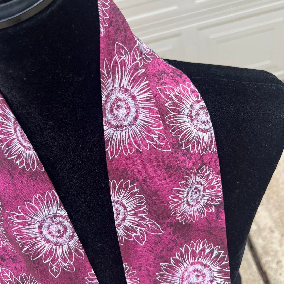 Purple Sunflowers Kitchen Scarf