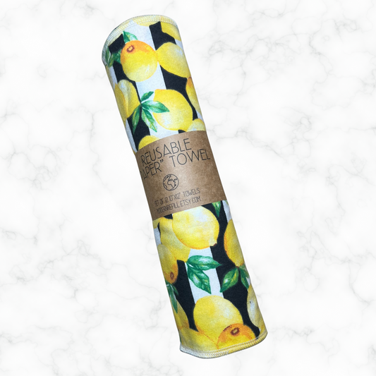 Reusable Paper Towels - Striped Lemon