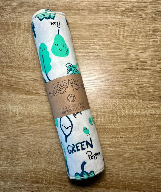 Eat Your Greens Reusable Paper Towels | Sustainable Kitchen Towels