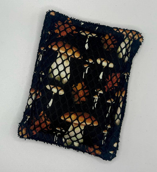 Mushrooms on Black Washable Sponge | Sustainable Dish Sponge