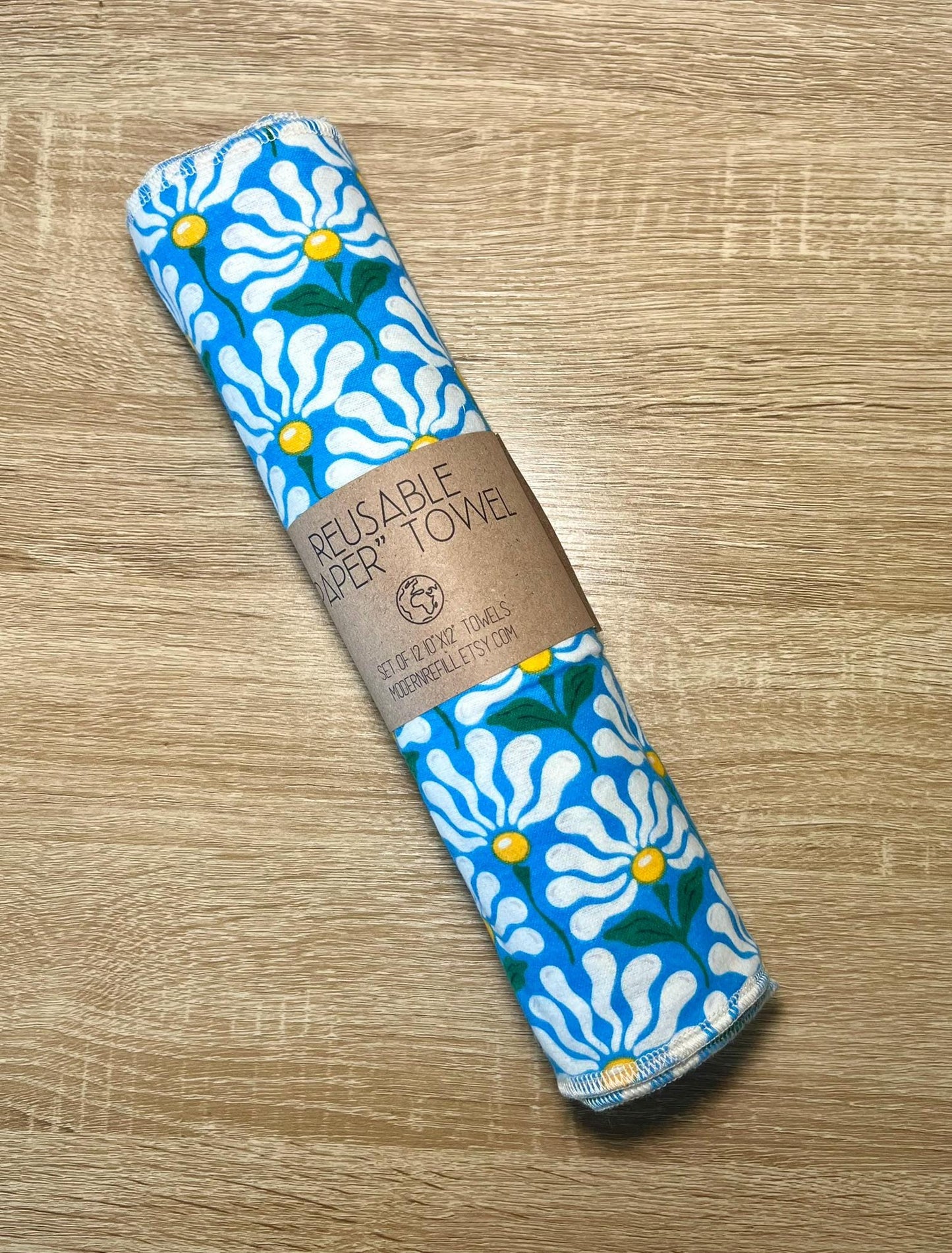 Blue Daisy Reusable Paper Towels | Sustainable Kitchen Towels